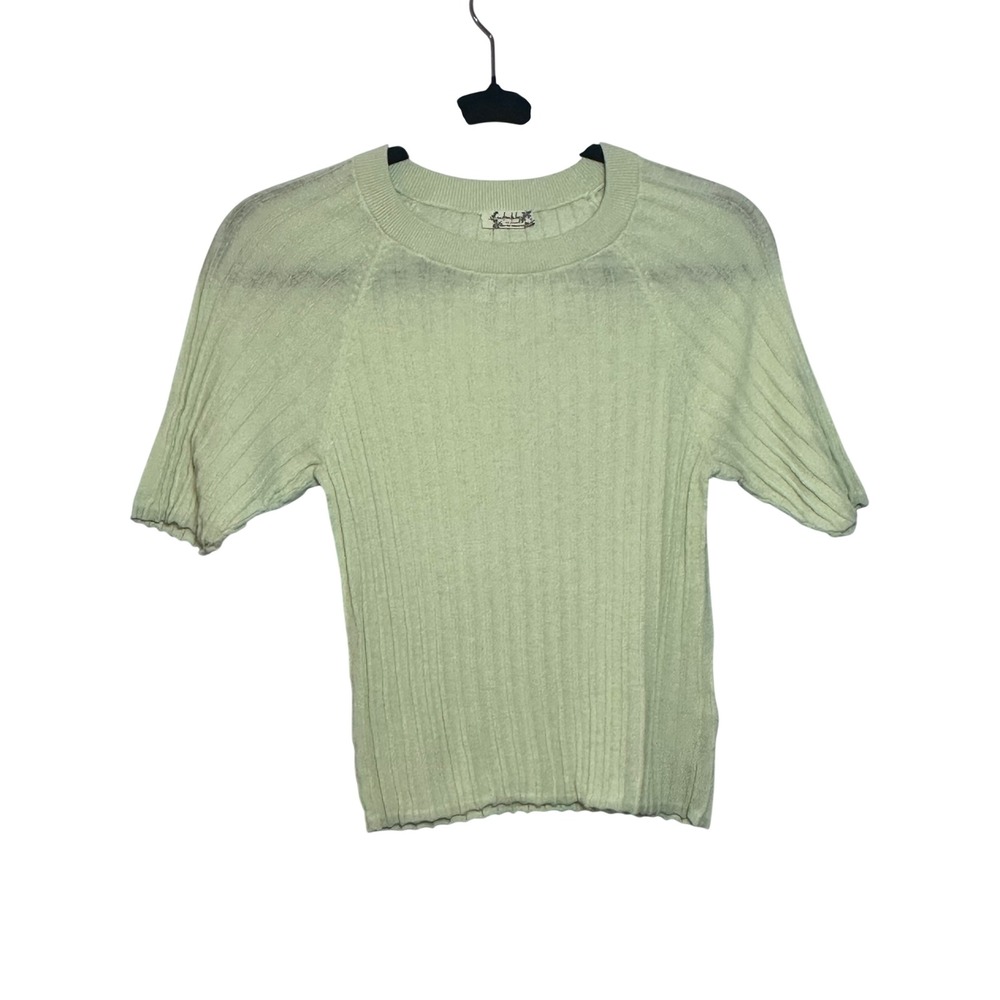 Free People Friday Morning light green‎ Sugared Mint ribbed knit XS Lightweight